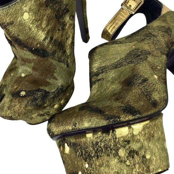 London Trash Gold Metallic High Heel Platforms Size8 Stripper Vixen Sexy MobWife - Picture 7 of 8